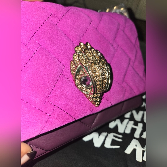 NWT Kurt Geiger Mini Kensington Quilted Suede Crossbody Bag - Picture 7 of 14